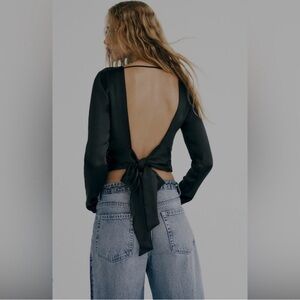 NWOT Zara Black Open-Back Top